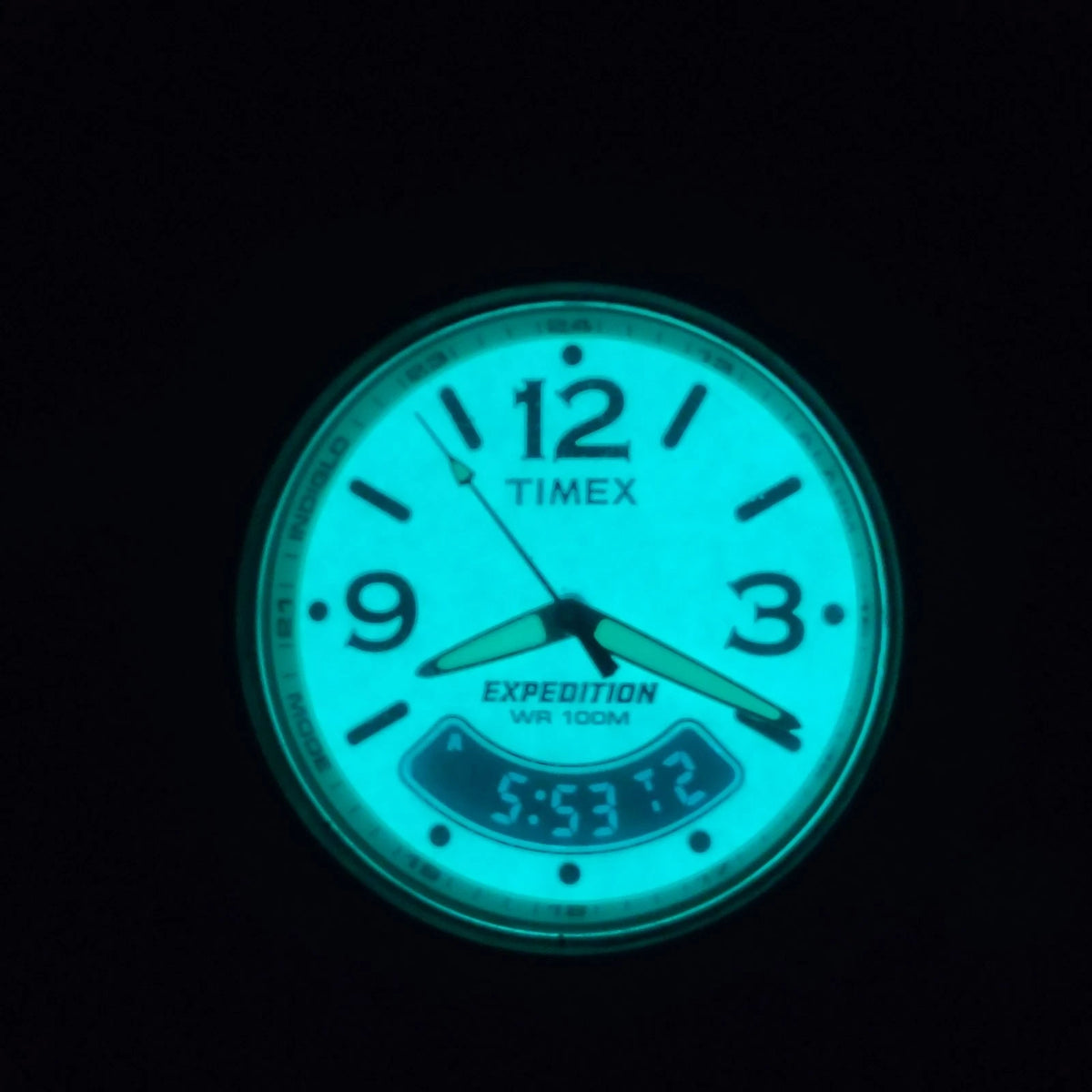 Vintage Timex Expedition INDIGLO DUAL Time 38mm Mens Analog-Digital Quartz Watch