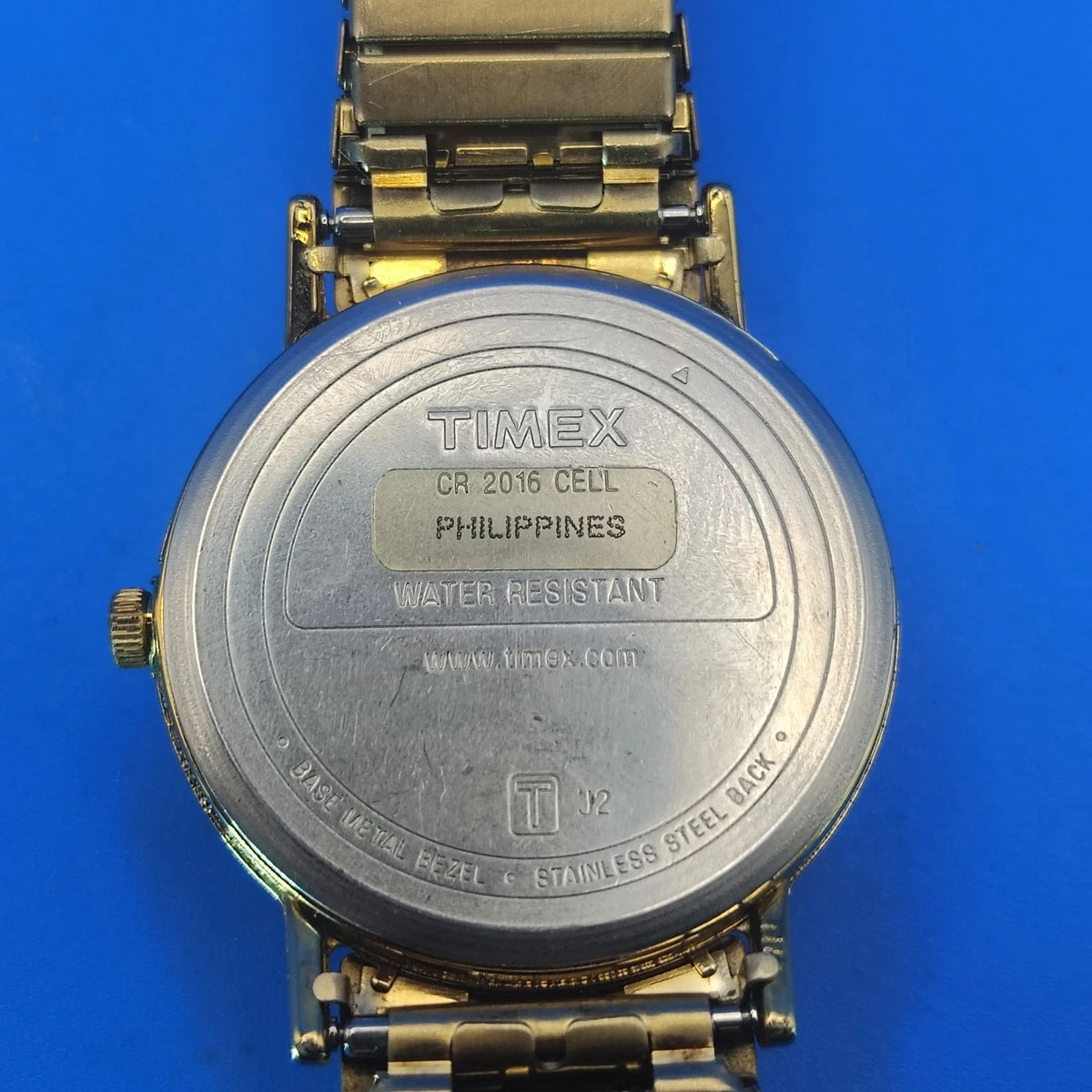 Vintage Timex Indiglo Date 34mm Mens Quartz Dress Watch Stretch Bracelet 5-8+
