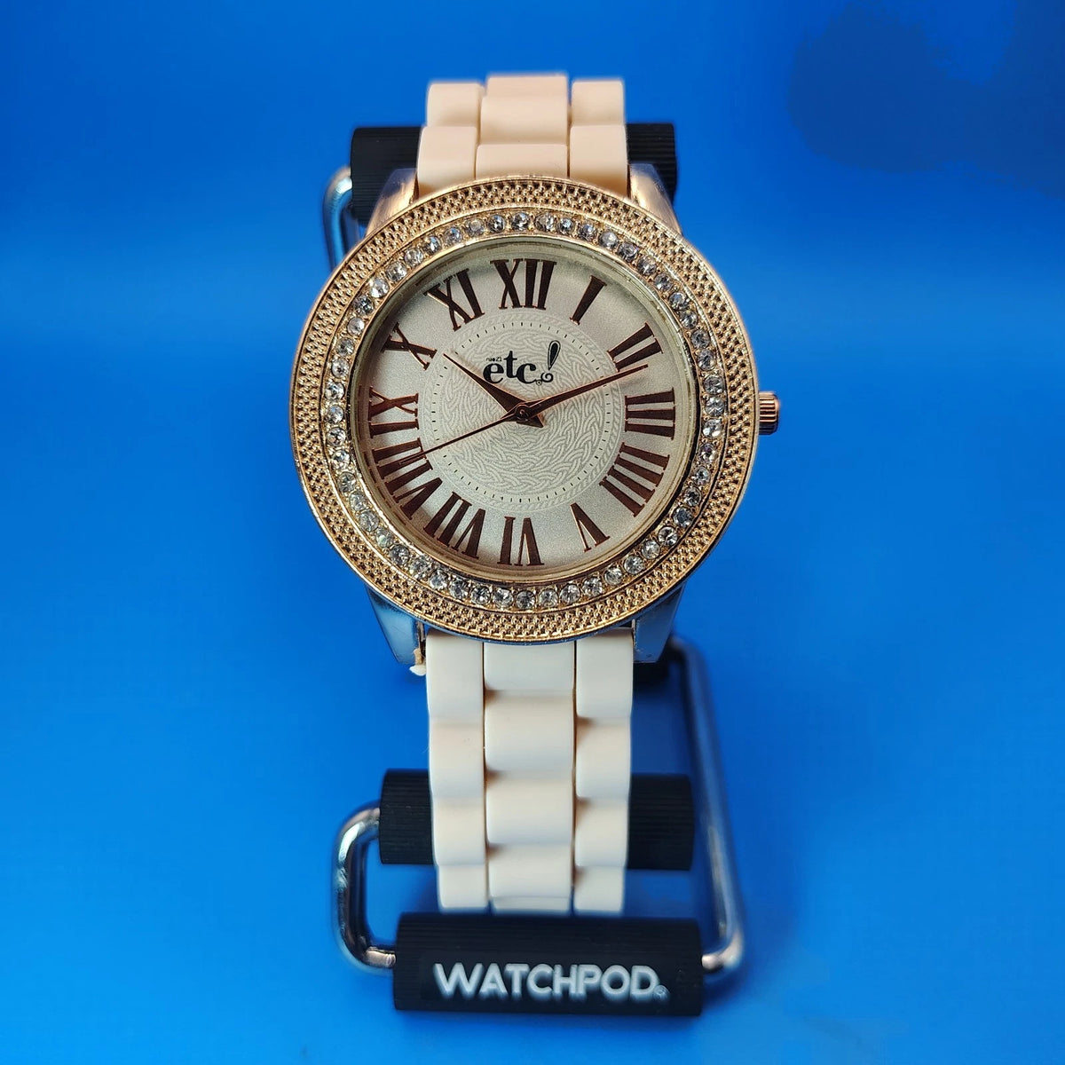 Vintage 2011 Rue21 ETC! Crystal Roman Numeral 40mm Women's Quartz Watch Restored