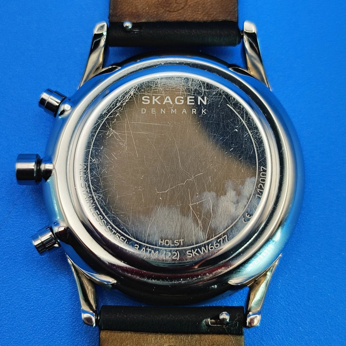 2019 Skagen Denmark Holst Chronograph 42mm Mens Quartz Watch Fully Restored