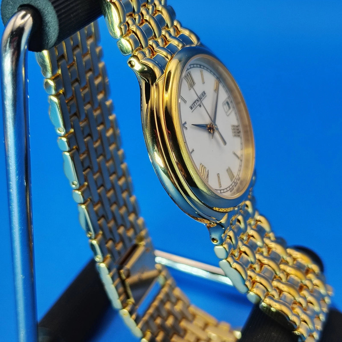 Vintage 1996 Whittnauer Laureate Swiss Made 30mm Mens Quartz Watch W/Papers Mint