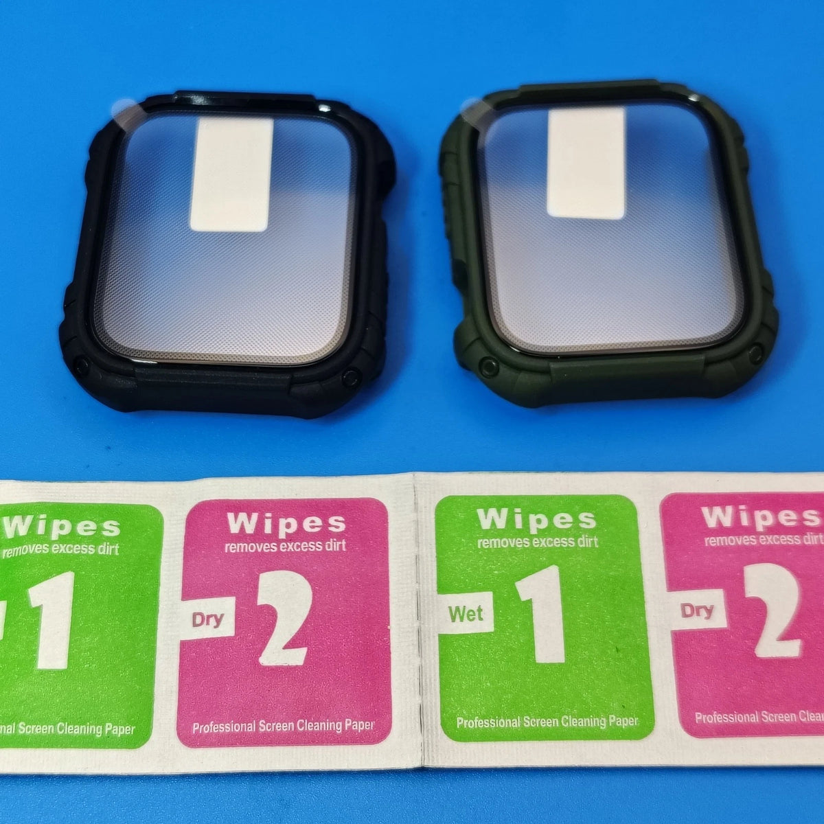 Apple Watch Protective Case Set Of 2 Green/Black High Impact Material 44m/45mm