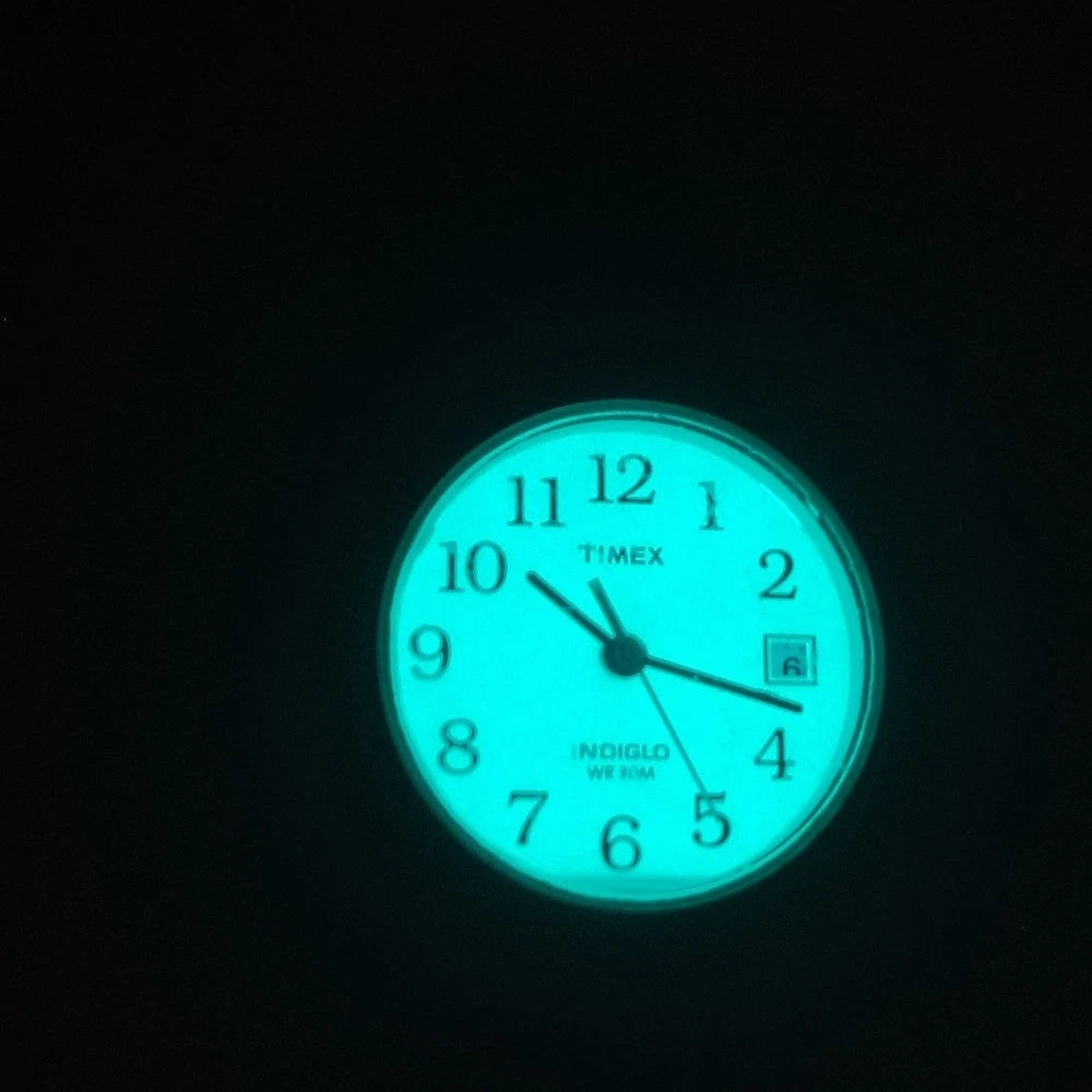 Vintage 1990s Timex Indiglo Date 25mm Women's Quartz Watch Fits 6.5 And Smaller