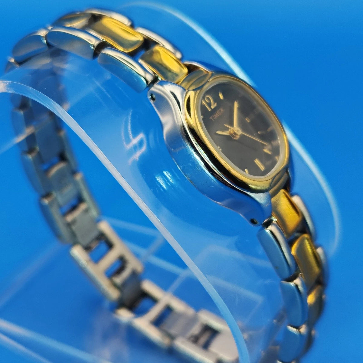 Vintage 2003 Timex Elegant 21mm Women's Quartz Two Tone Cocktail Watch Size 6.5