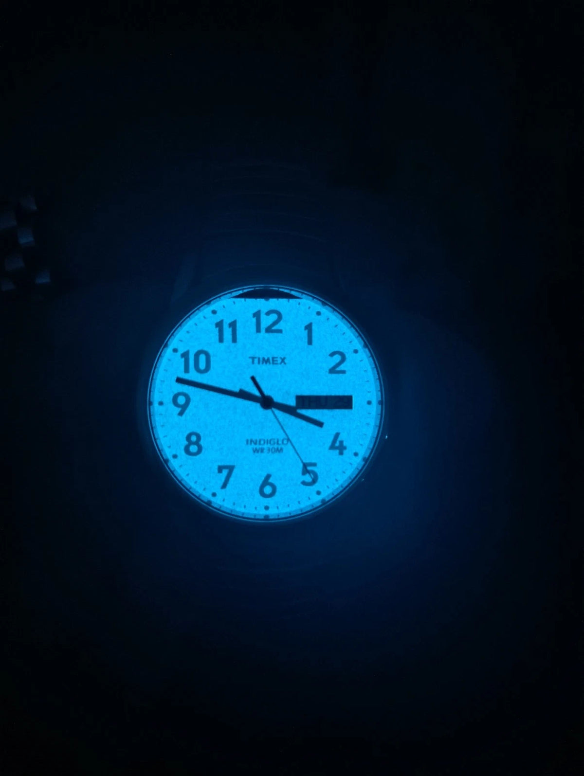Timex INDIGLO Mens Quartz Watch Blue Dial Stainless Steel Near Mint