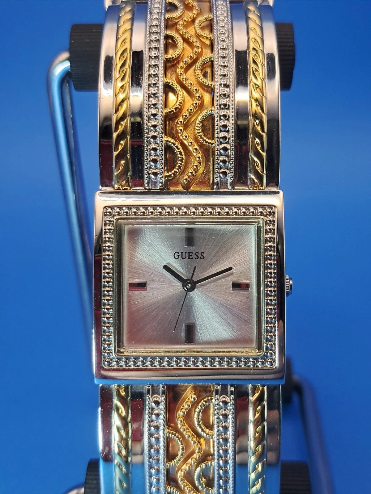Vintage 2005 Guess Copper Inlay 27mm Cuff Women's Quartz Watch Fully Restored