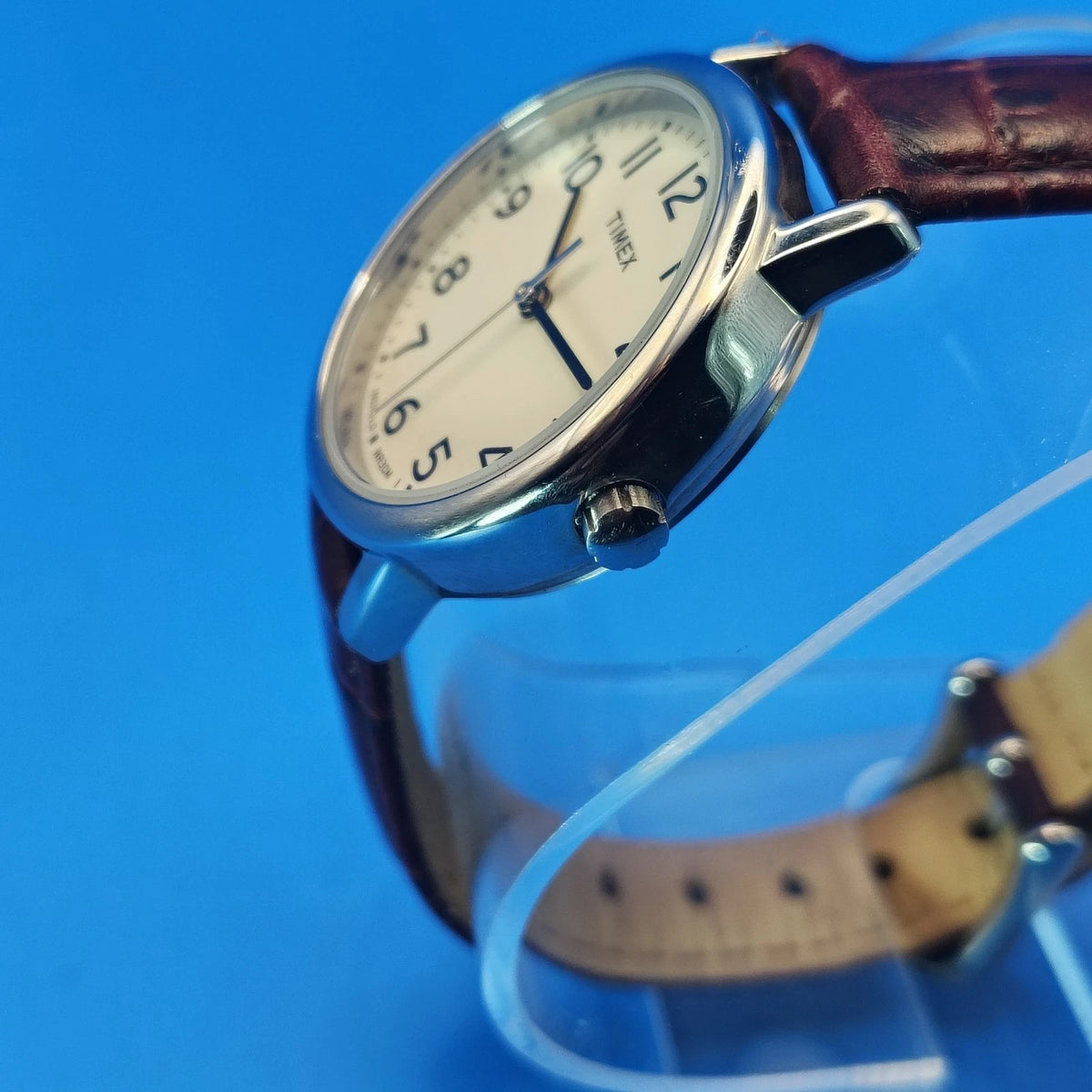 Vintage 2009 Timex Easy Reader 25mm Women's Quartz Watch Genuine Leather Strap