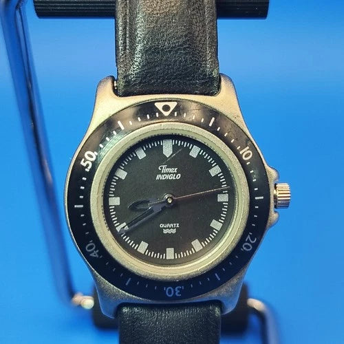 Vintage 1995 Timex Indiglo Diver 27mm Women's Quartz Watch Fully Restored