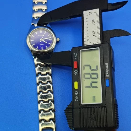 Vintage 2002 Fossil Emerald Blue Dial 28mm Women's Quartz Watch Fully Restored