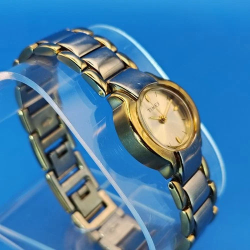 Vintage 2002 Timex 29mm Women's Quartz Cocktail Watch Two Tone Fully Restored