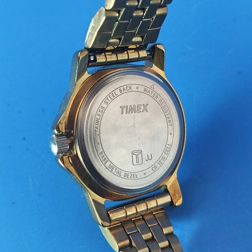 Vintage 1998 Timex Indiglo Wave Dial 25mm Women's Quartz Field Watch Restored