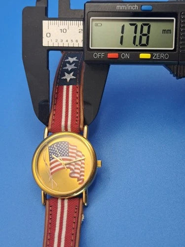Vintage 2005 Valdawn American Flag Women's Quartz Watch Restored