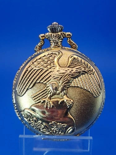 Vintage 2001 Eagle Hunter Date 45mm Mens Pocket Watch (No Chain) Restored