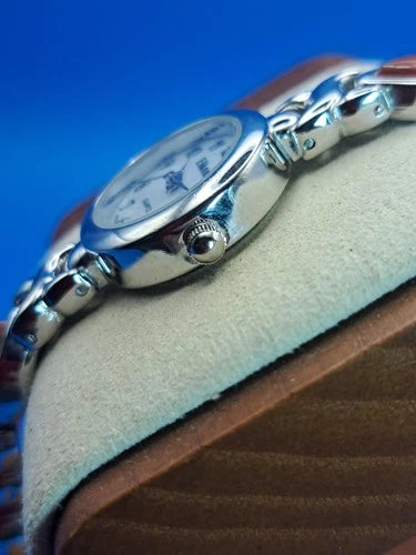 Vintage 1992 Eikon Mother of Pearl Cat Eye 22mm Women's Quartz Watch Restored
