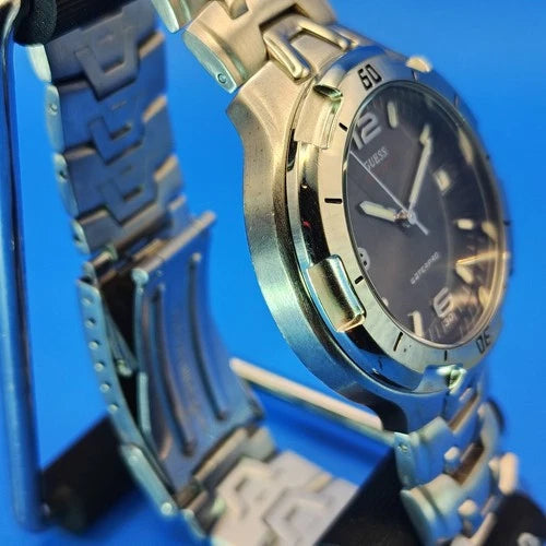 Vintage 2006 GUESS WaterPro 100M Date 41mm Mens Quartz Sport Watch Fully Restore