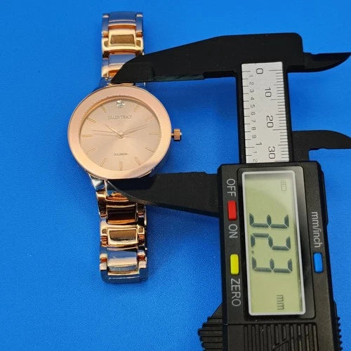 2017 Ellen Tracy NY Genuine Diamond Rose Gold 32mm Women's Quartz Luxury Watch