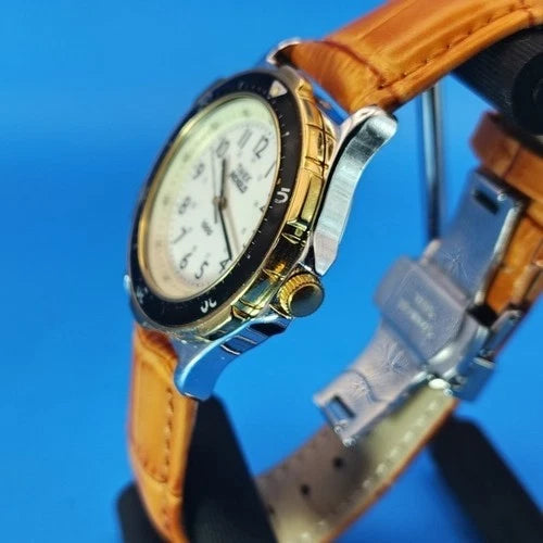 Vintage 2004 Timex Expedition 35mm Mens Quartz Field Watch New Leather Strap