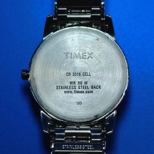Vintage 2003 Timex Indiglo Easy Reader Date 35mm Mens Quartz Watch Stretch Band