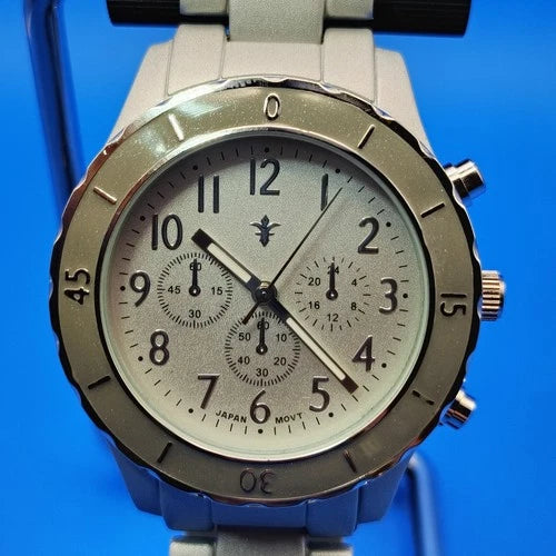 Lush PARIS 37mm PVD Coated Women's Quartz Watch Faux Chronograph Japan Movement