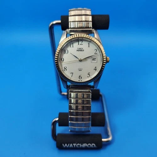Vintage 2012 Timex Indiglo Date 33mm Mens Quartz Watch Fully Restored