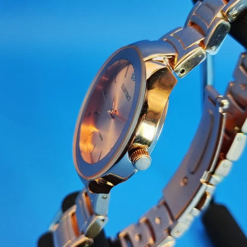 2017 Ellen Tracy NY Genuine Diamond Rose Gold 32mm Women's Quartz Luxury Watch