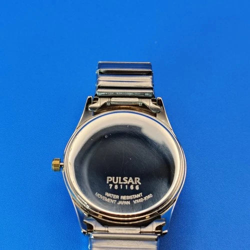 Vintage 1997 Pulsar by Seiko Date Two Tone 36mm Mens Quartz Dress Watch Restored