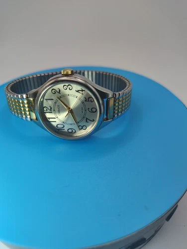 Carriage By Timex Women's Quartz Watch Two Tone Stainless Steel Stretch Bracelet