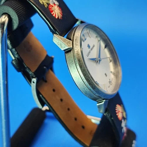 2019 Lucky Brand & Co Flowers Embroidered Strap 34mm Women's Quartz Watch Mint