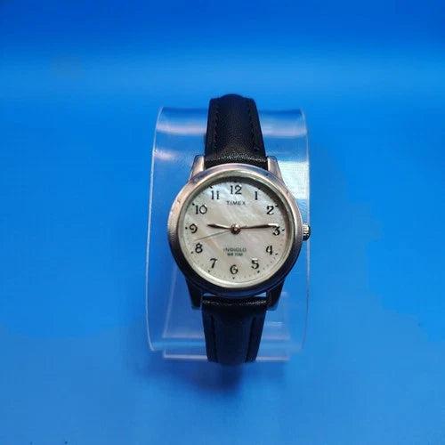 Vintage 1997 Timex Indiglo Date Mother of Pearl 25mm Women's Quartz Watch