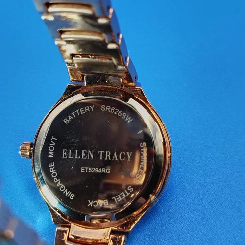 2017 Ellen Tracy NY Genuine Diamond Rose Gold 32mm Women's Quartz Luxury Watch