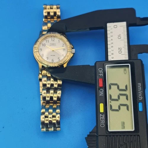 Vintage 1998 Timex Indiglo Wave Dial 25mm Women's Quartz Field Watch Restored