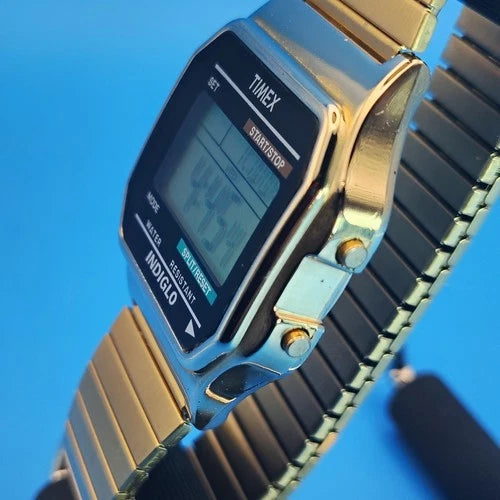 Vintage 2010 Timex Indiglo TW5 38mm Mens Digital Sports Watch Triple GOLD Retro