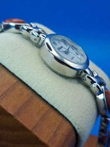 Vintage 1992 Eikon Mother of Pearl Cat Eye 22mm Women's Quartz Watch Restored