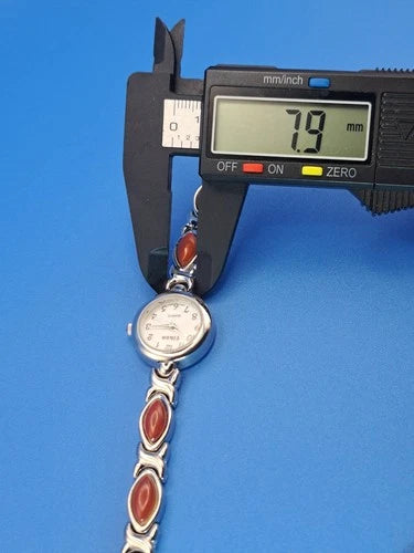 Vintage 1992 Eikon Mother of Pearl Cat Eye 22mm Women's Quartz Watch Restored