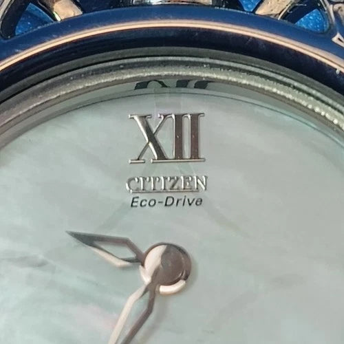 Vintage 2012 CITIZEN Eco Drive Mother Of Pearl Women's Quartz Watch Swarovski