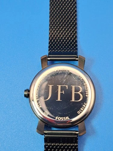 2017 Fossil BQ2369 42mm Men's Quartz Watch Full Set Near Mint Engraved CaseBack