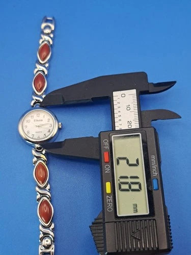 Vintage 1992 Eikon Mother of Pearl Cat Eye 22mm Women's Quartz Watch Restored