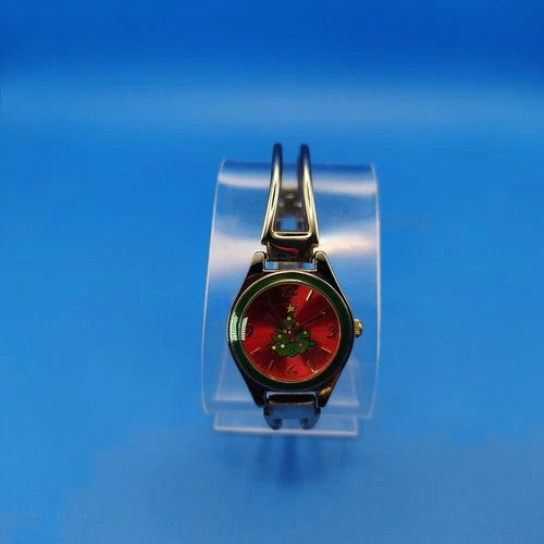Vintage 1992 Avon Holiday Christmas Tree 30mm Women's Quartz Bangle Watch