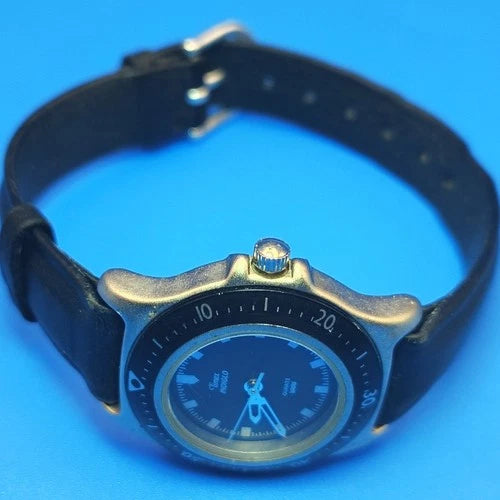 Vintage 1995 Timex Indiglo Diver 27mm Women's Quartz Watch Fully Restored
