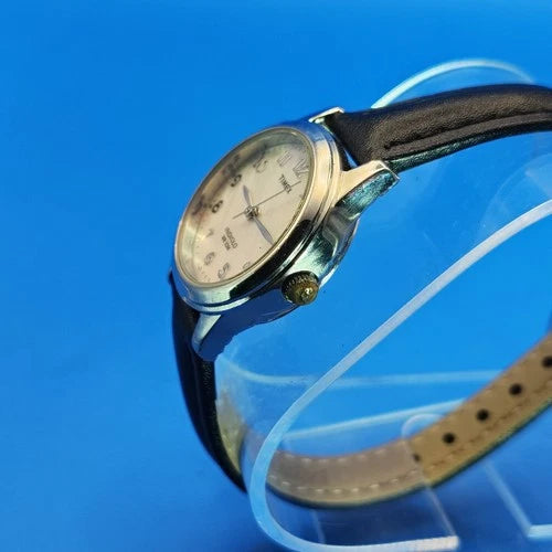 Vintage 1997 Timex Indiglo Date Mother of Pearl 25mm Women's Quartz Watch