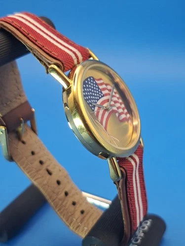 Vintage 2005 Valdawn American Flag Women's Quartz Watch Restored