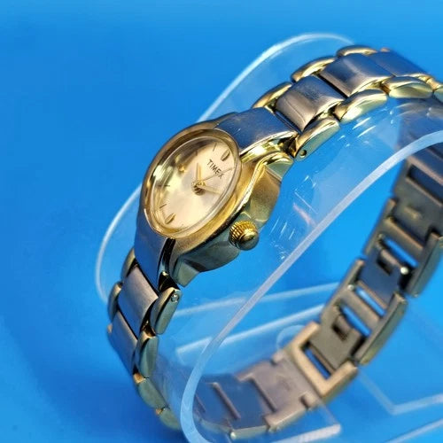 Vintage 2002 Timex 29mm Women's Quartz Cocktail Watch Two Tone Fully Restored