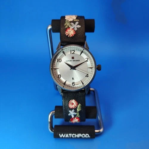 2019 Lucky Brand & Co Flowers Embroidered Strap 34mm Women's Quartz Watch Mint