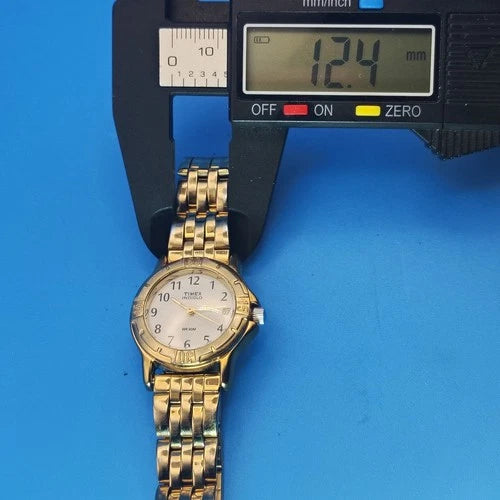 Vintage 1998 Timex Indiglo Wave Dial 25mm Women's Quartz Field Watch Restored