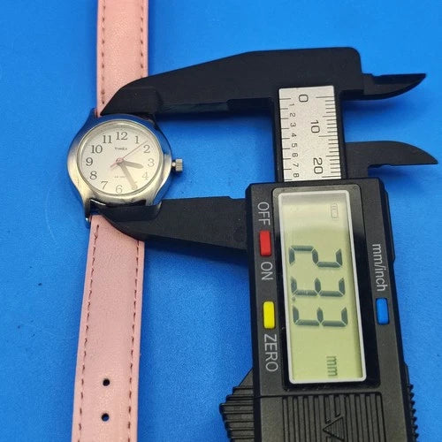 2010 Timex 23mm Women's Cocktail Watch Vegan Leather Strap Size 4-6.75